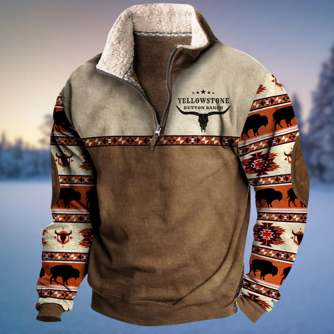 Weicher Hoodie mit Fleece & Tribal-Ärmeln – CanyonTrail Hoodie
