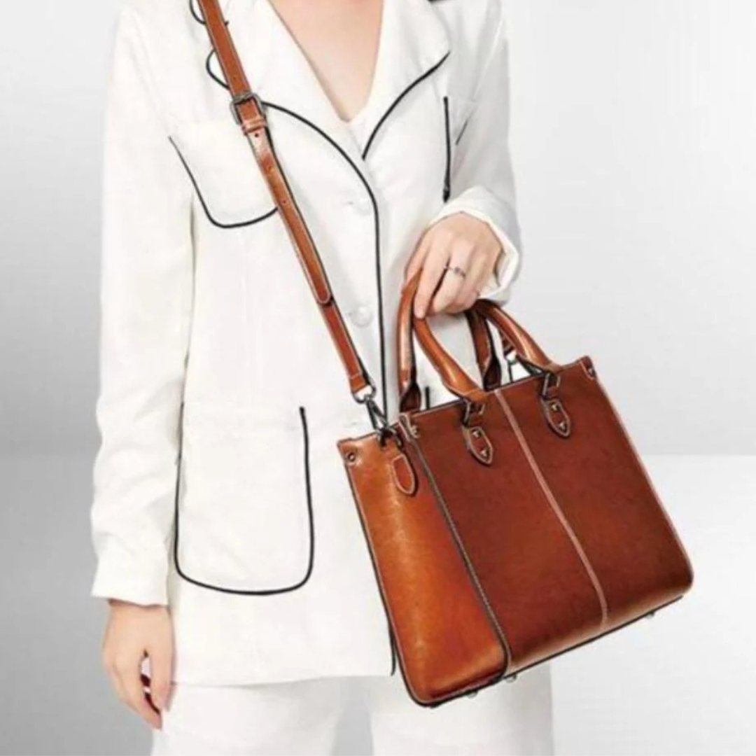 Ledertasche Damen Tote mit Schulterriemen & Innenfächern – Verona Classic Bag
