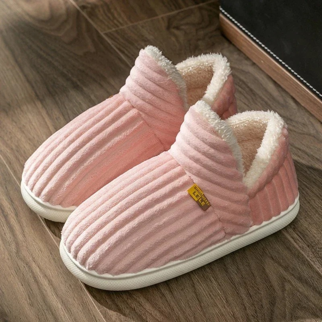 Flanell Hausschuhe Winter warm & rutschfest für Damen & Herren – CozyStripe