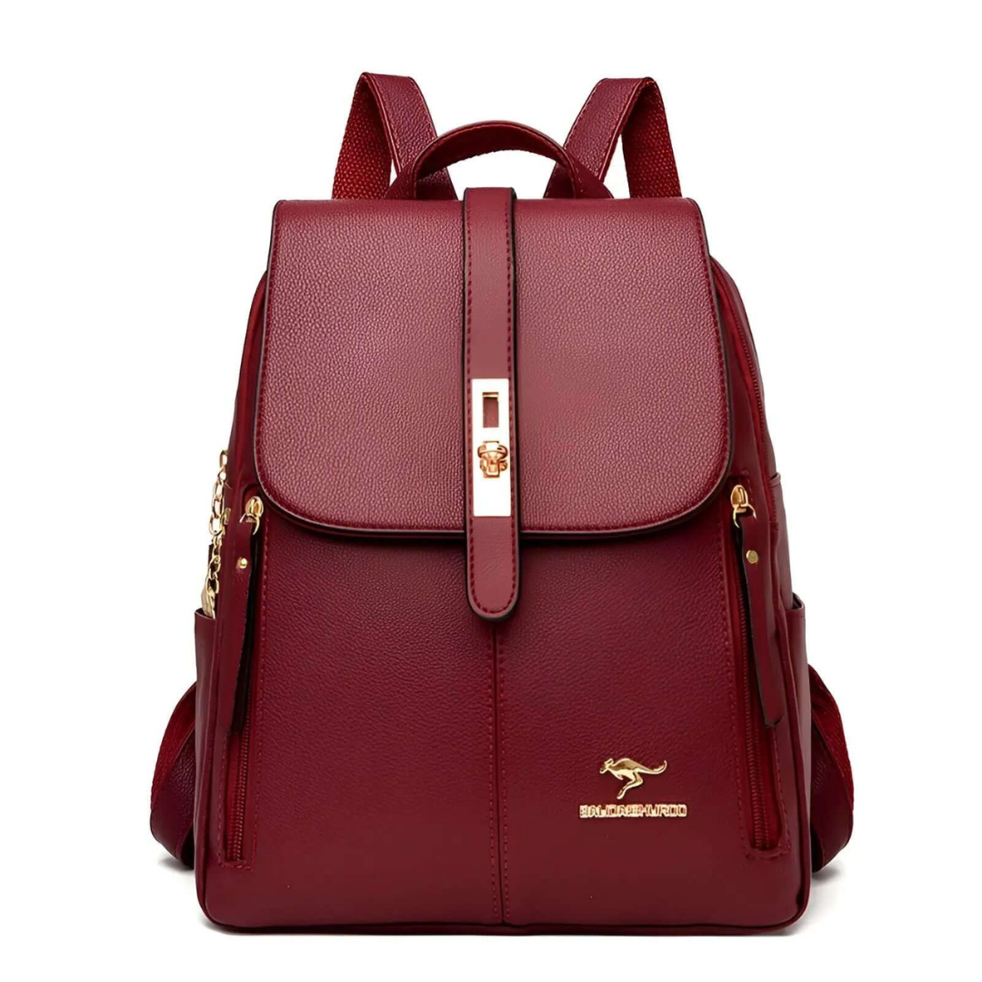 Leder Taschen Rucksack für Damen mit Schloss & Fächern – ClassicCharm Backpack