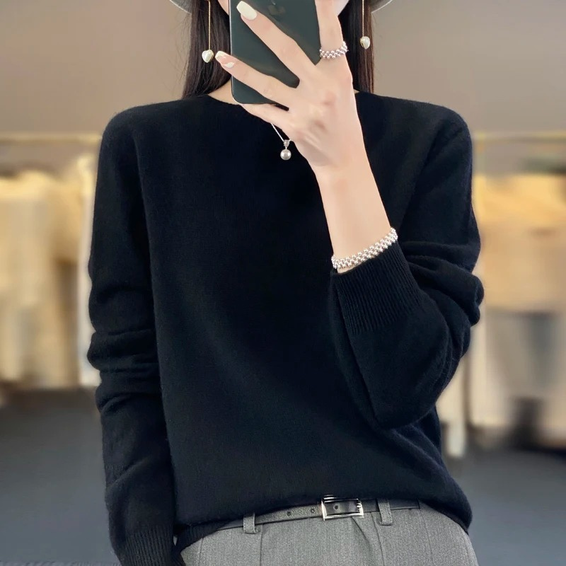 Cashmere Pullover Damen Stilvoller Rundhals, Weich & Komfortabel