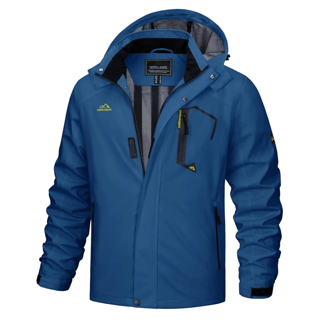 Wasserdichte Outdoorjacke für Herren – Mantel mit abnehmbarer Kapuze