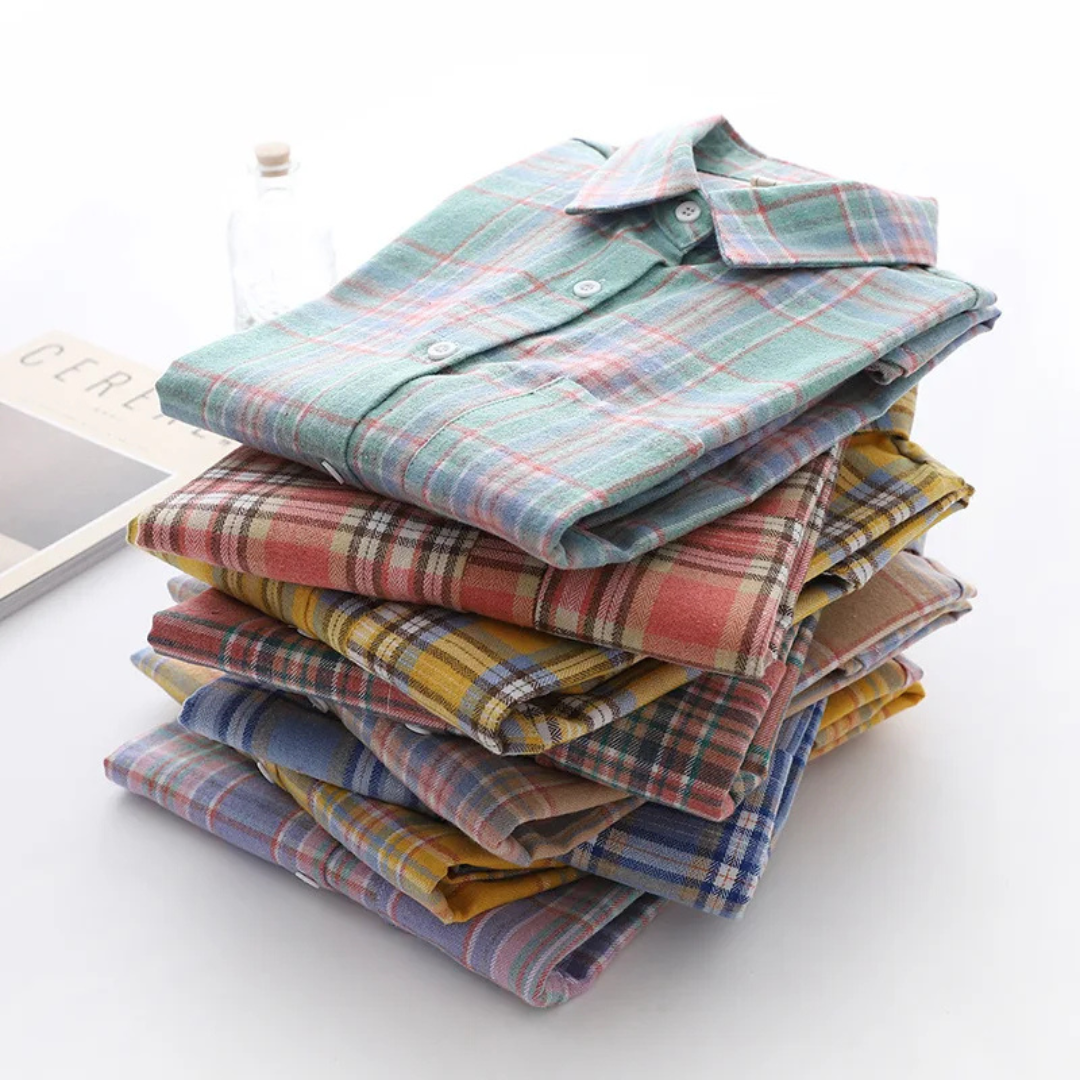 Flanell Bluse mit Karomuster & Baumwollmischung – Nordspur CozyPlaid