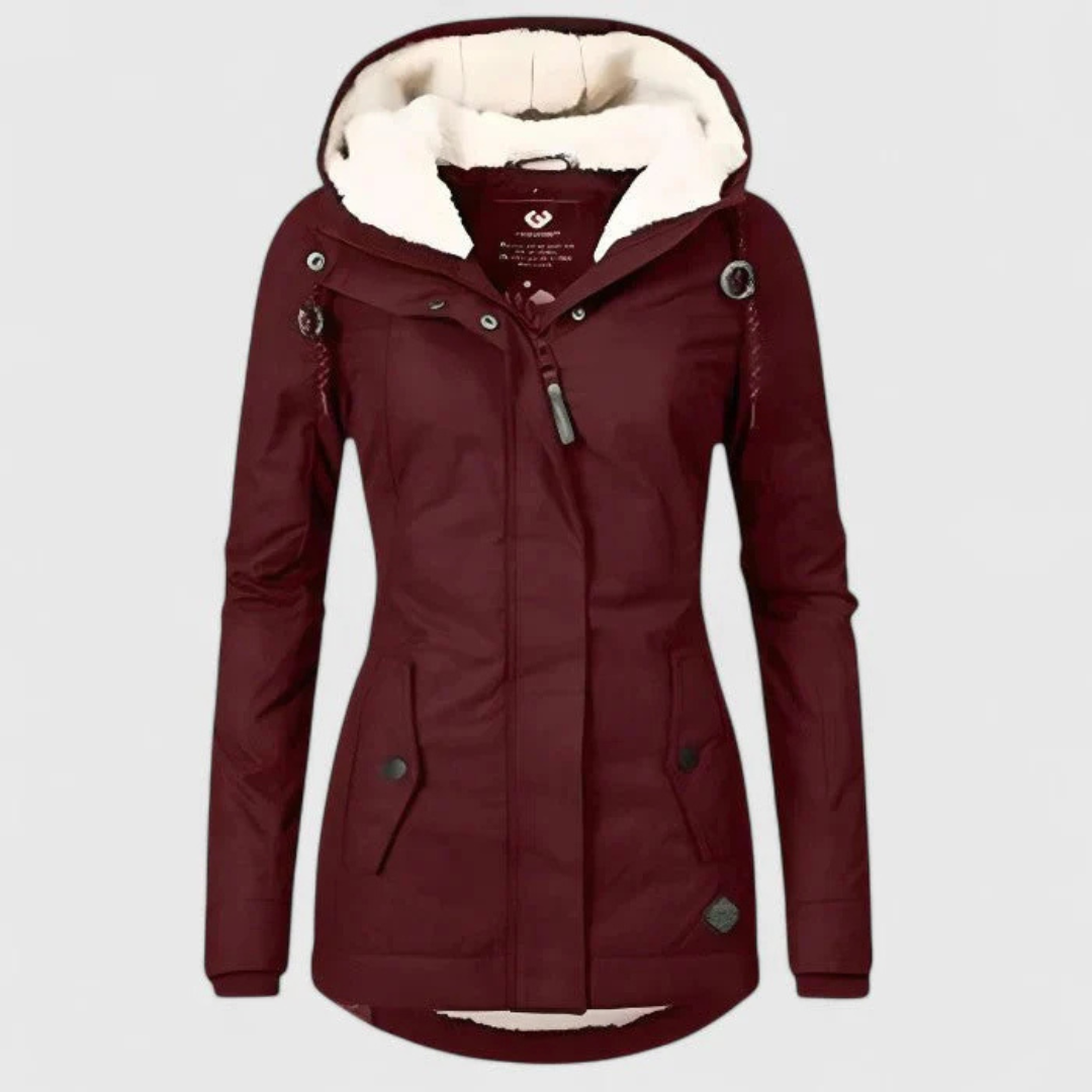 Damen Winterjacke wasserabweisend mit Kapuze & Fleecefutter – Nordveil Coat
