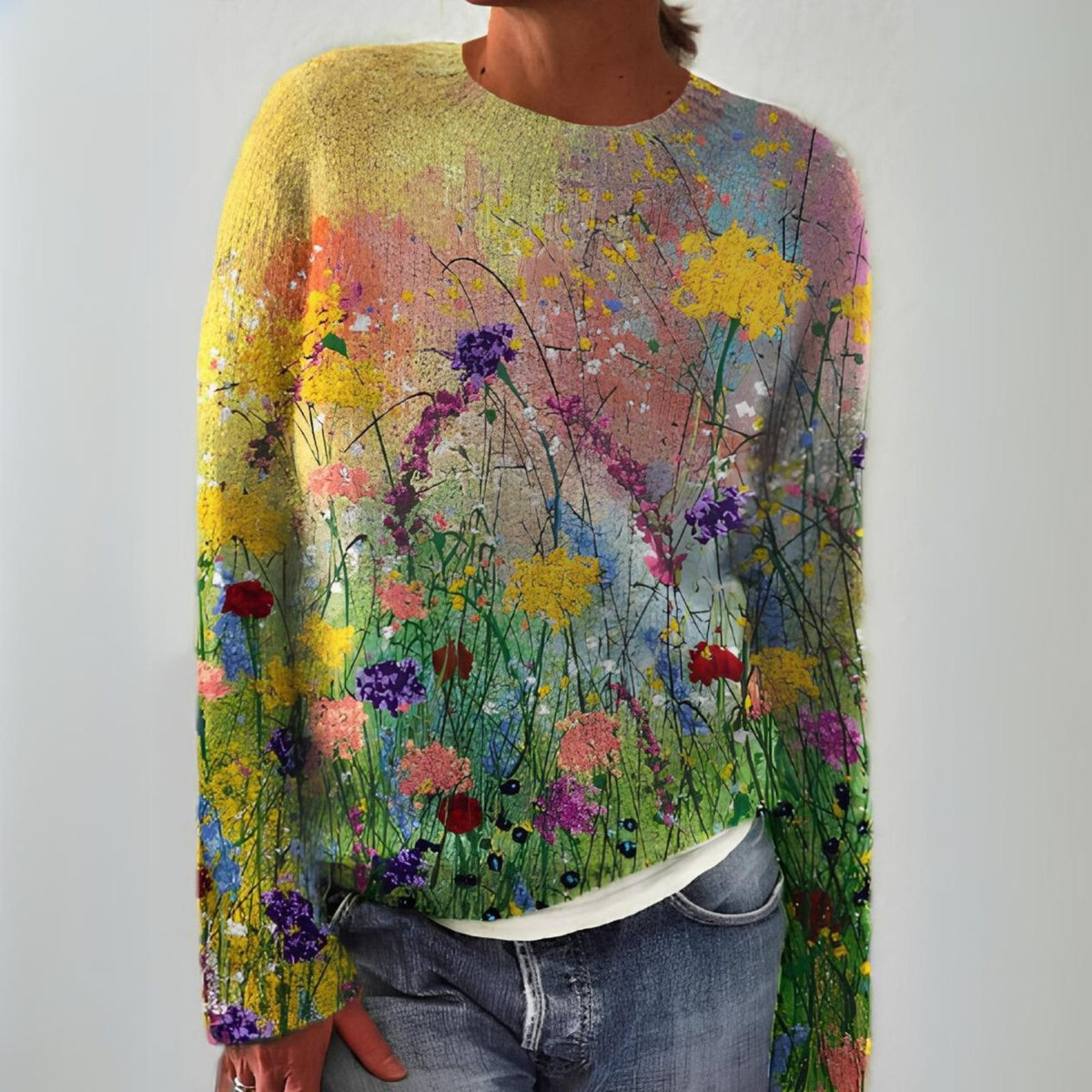 Adriana - Retro Skandinavischer Strickpullover