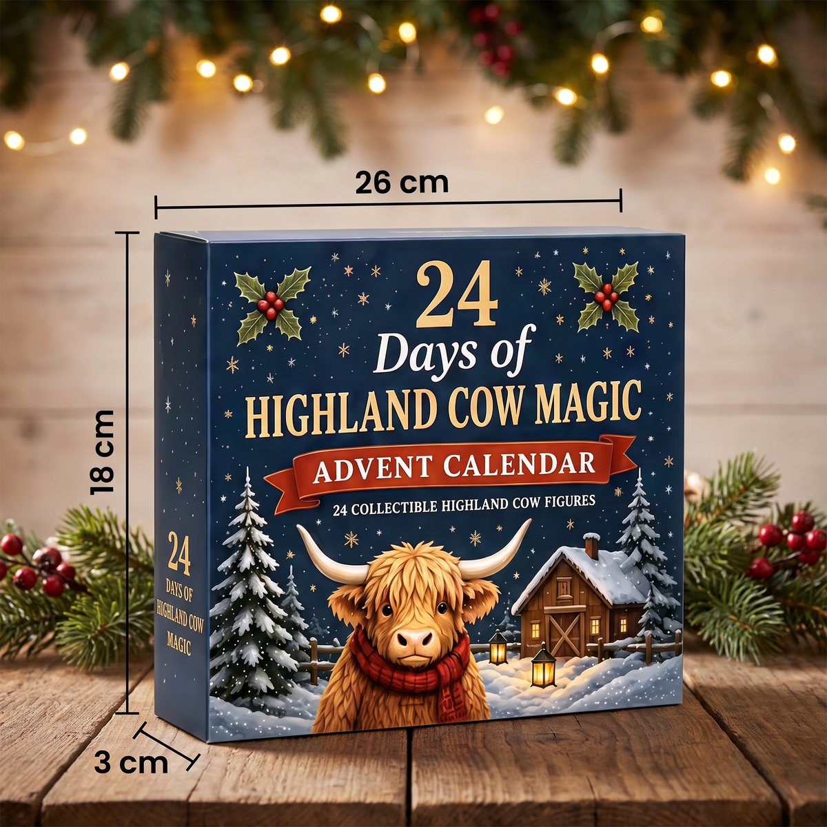 Adventskalender | 24 schottische Hochlandrinder Mini-Figuren