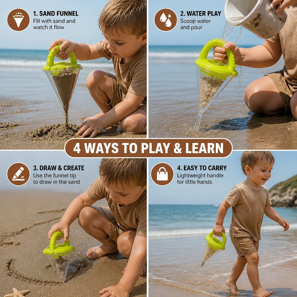 Kinder Strand Sand Trichter Spielzeug zum Zeichnen und Gießen