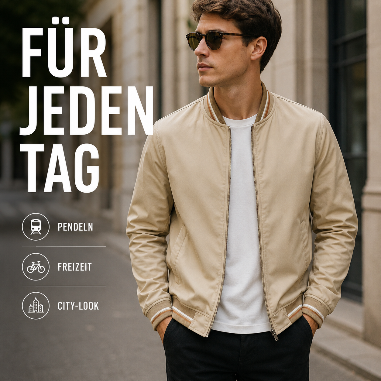 Bomberjacke im College-Style mit Streifen – UrbanStripe Jacket