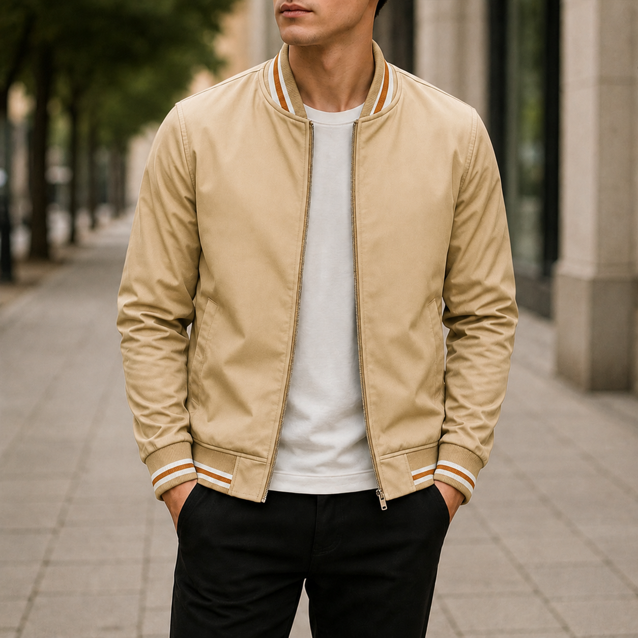 Bomberjacke im College-Style mit Streifen – UrbanStripe Jacket