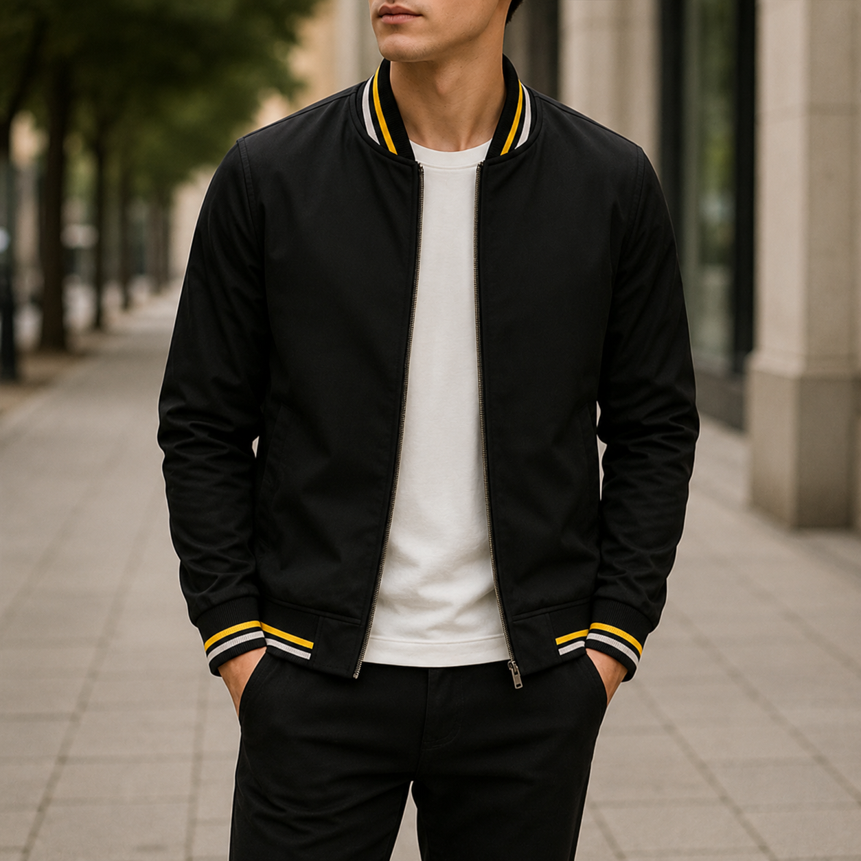 Bomberjacke im College-Style mit Streifen – UrbanStripe Jacket