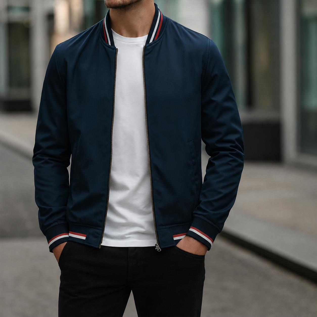 Bomberjacke im College-Style mit Streifen – UrbanStripe Jacket