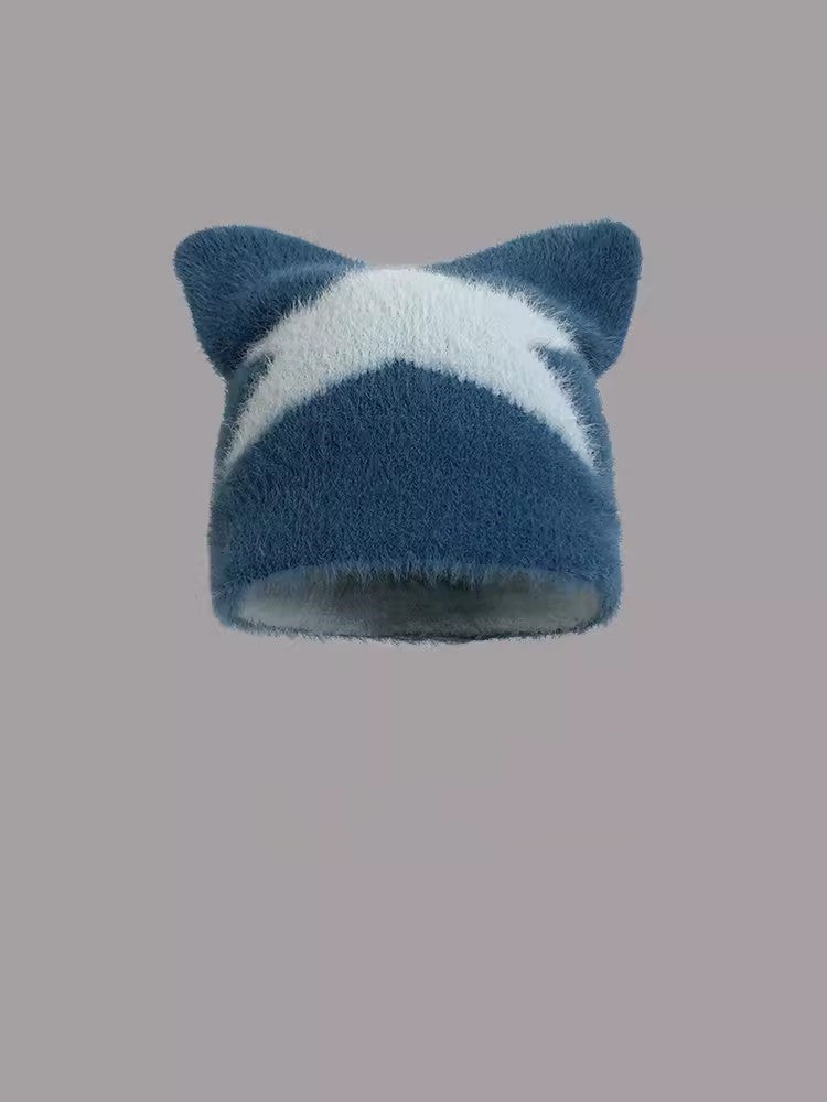 Cozy Star Katzenohr-Mütze: Warme Wollmischung Mütze für Herbst/Winter