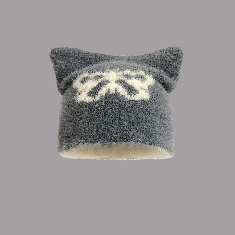 Cozy Star Katzenohr-Mütze: Warme Wollmischung Mütze für Herbst/Winter
