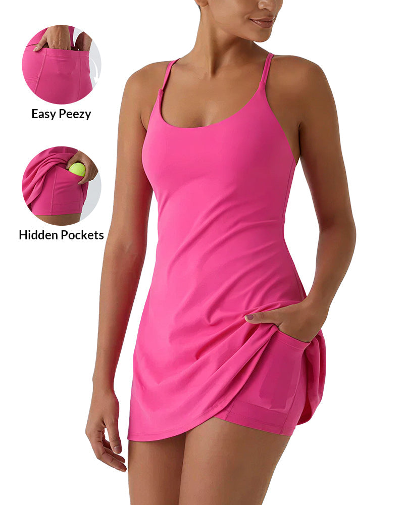 Active Kleid mit integrierten Shorts und Taschen