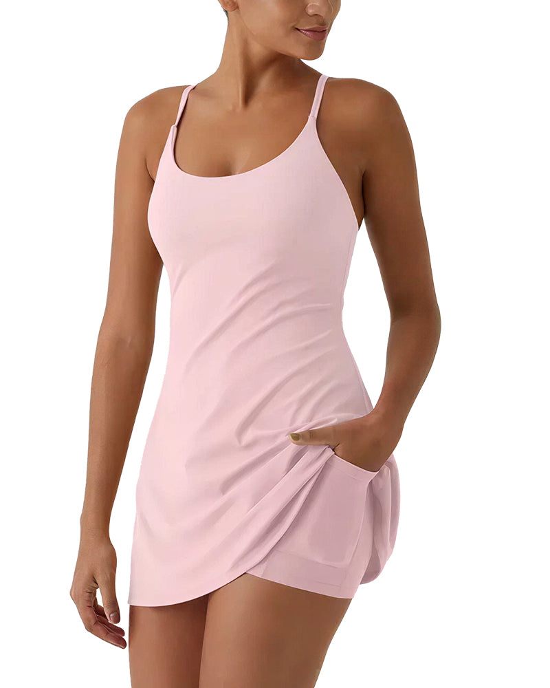 Active Kleid mit integrierten Shorts und Taschen