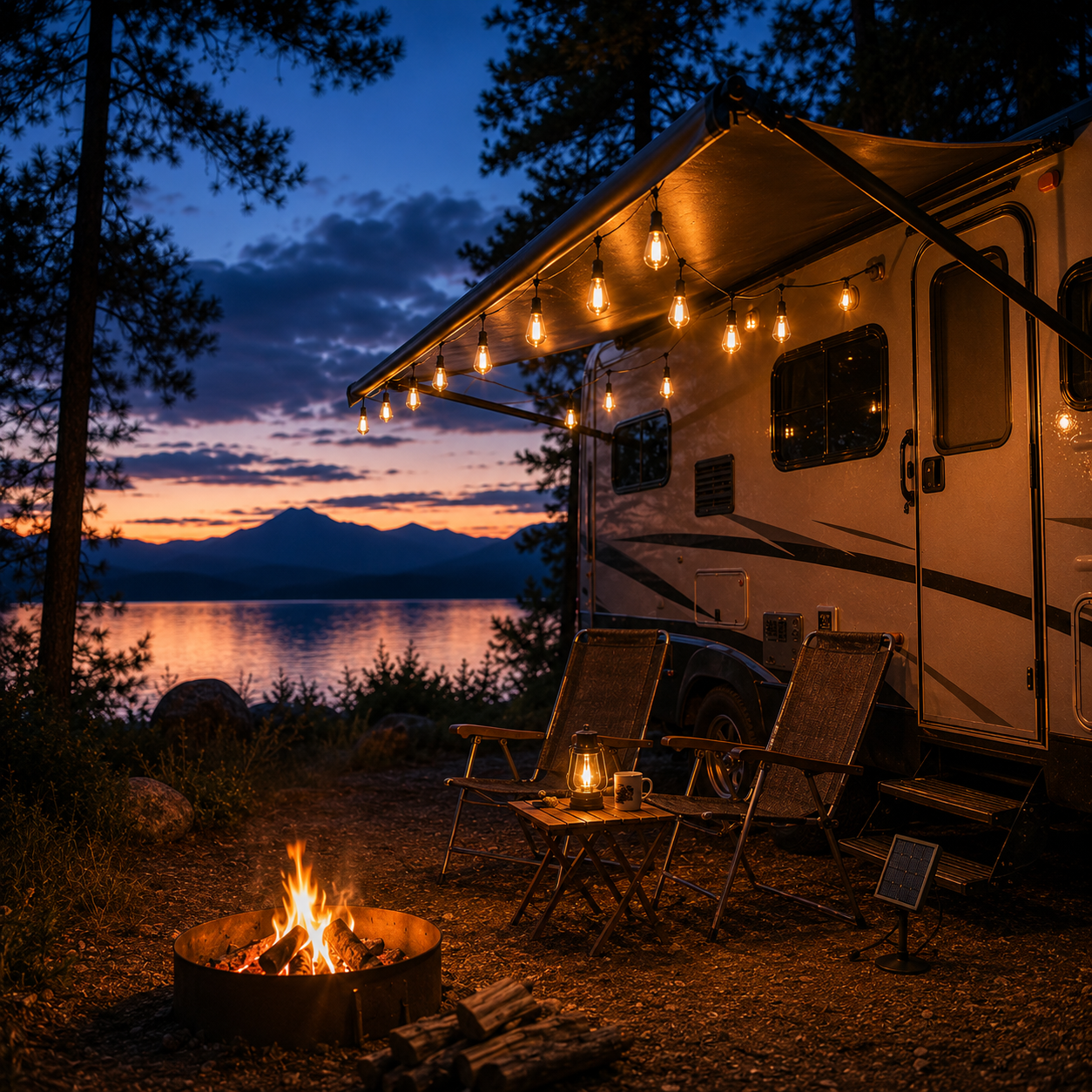 CampGlow Solar Lichterkette Camping | Wohnmobil & Vorzelt, ohne Strom