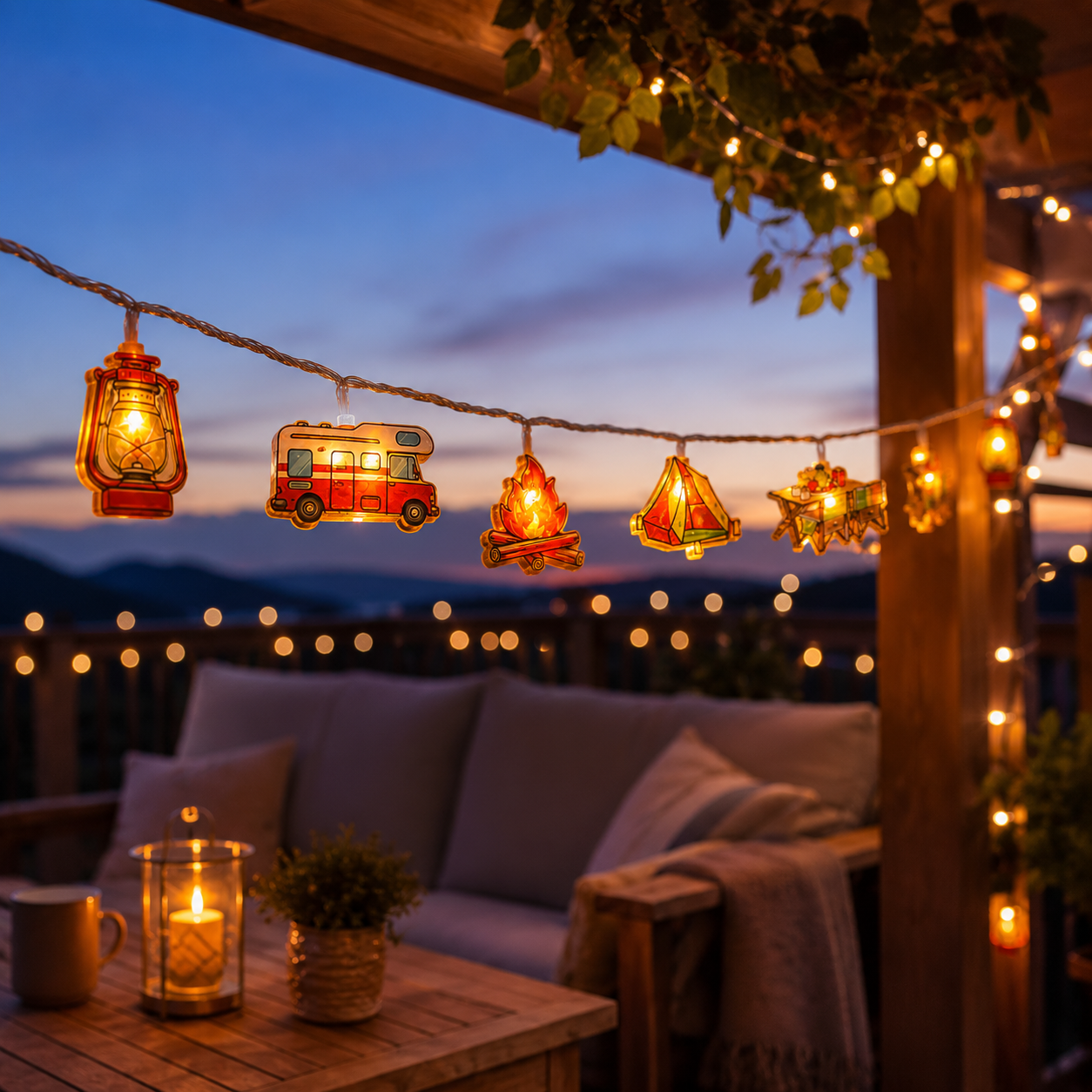 LED Lichterkette Campingmotiv – LagerGlanz
