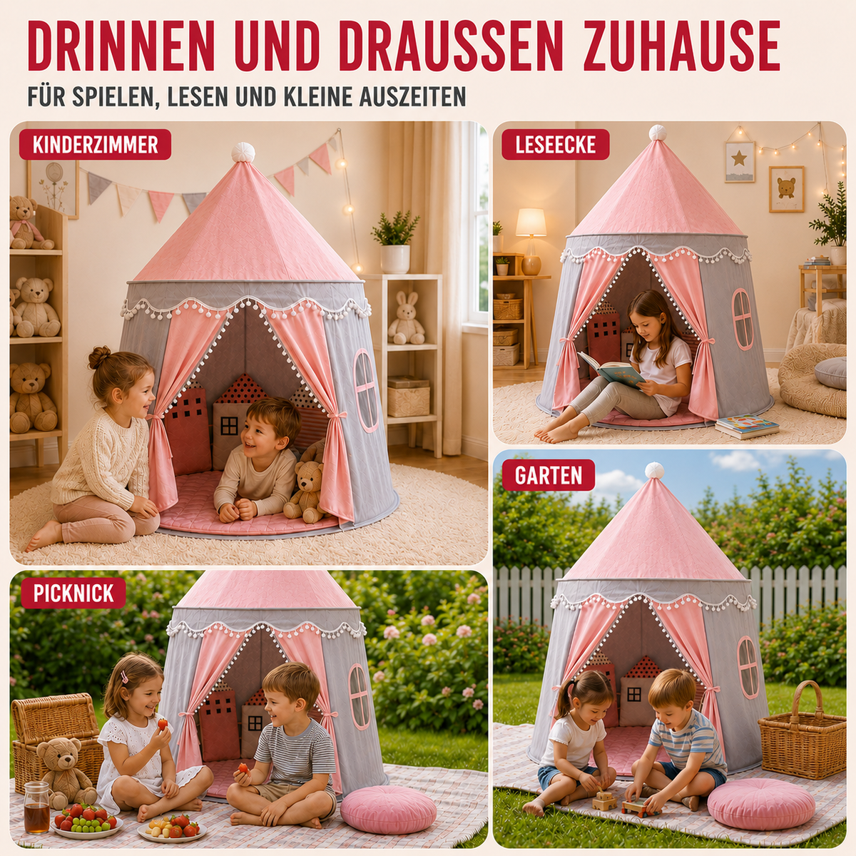 Nordspur | CastleNook Faltbares Kinder-Spielzelt