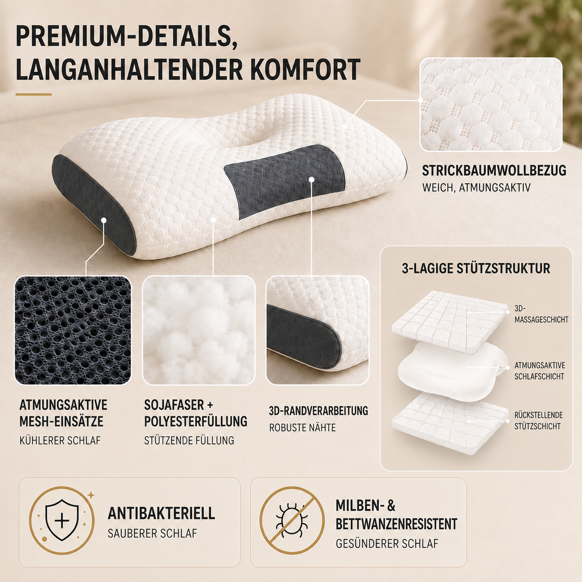 Nordspur | CerviCloud Orthopädisches Nackenkontur-Kissen