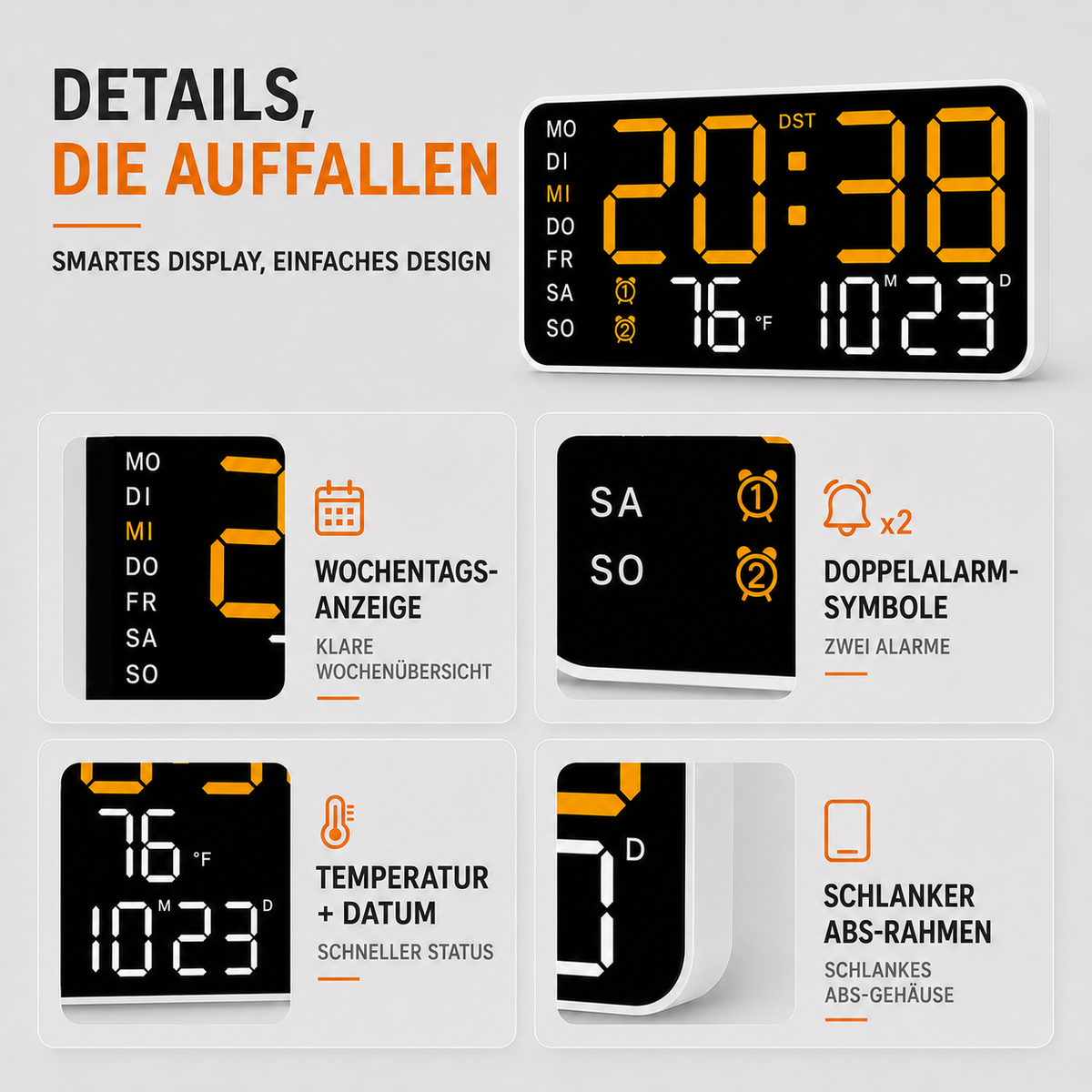 Nordspur | ChronoVista Intelligente digitale Wanduhr