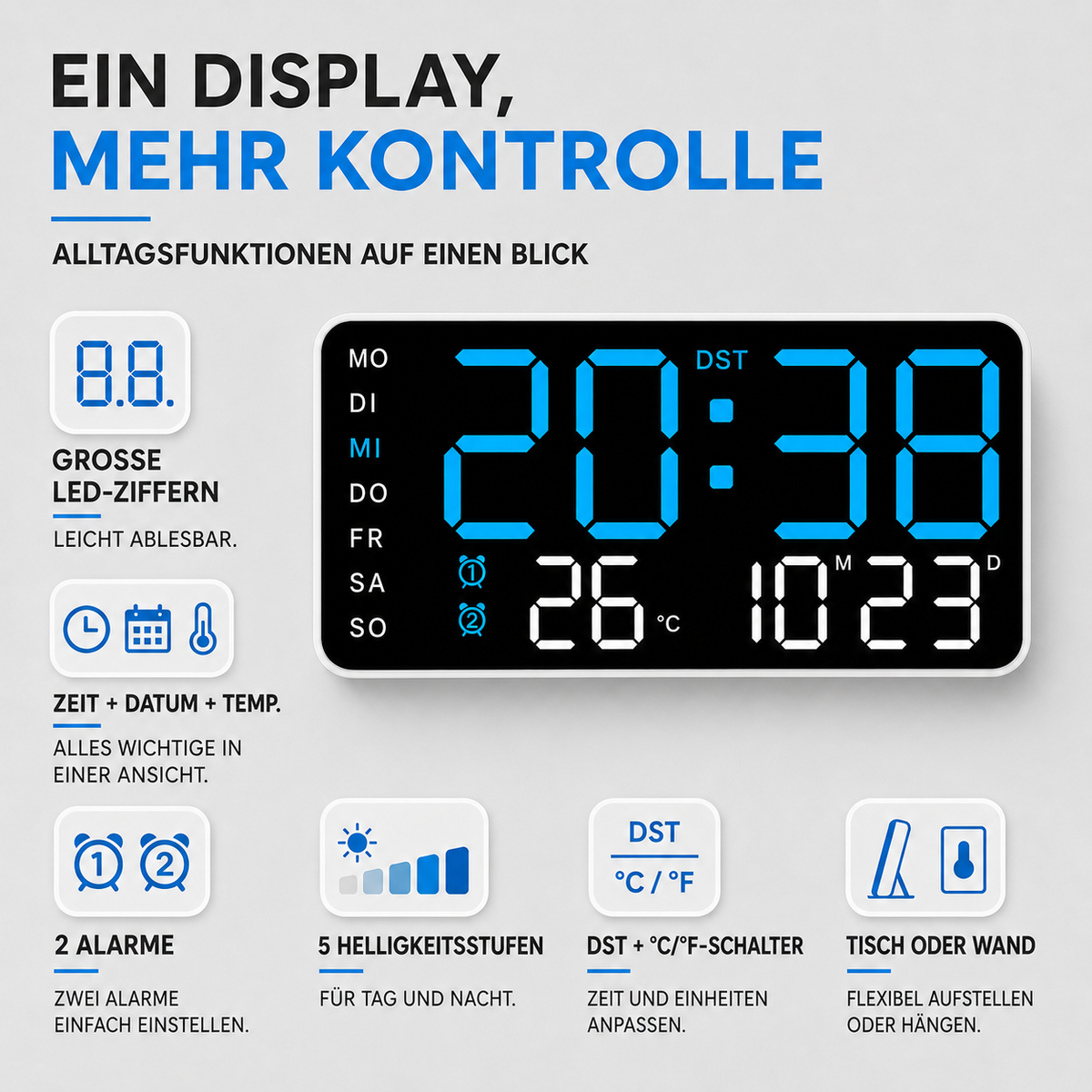 Nordspur | ChronoVista Intelligente digitale Wanduhr