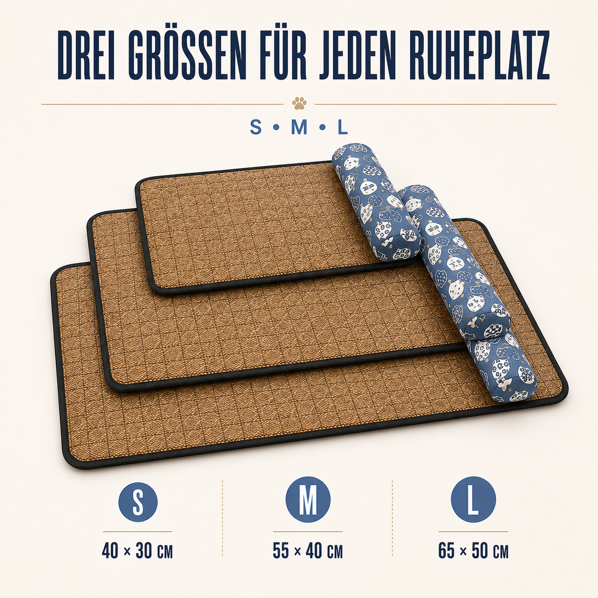 Nordspur | Coolweave Geflochtene Rattan-Kühlmatte mit Kissen