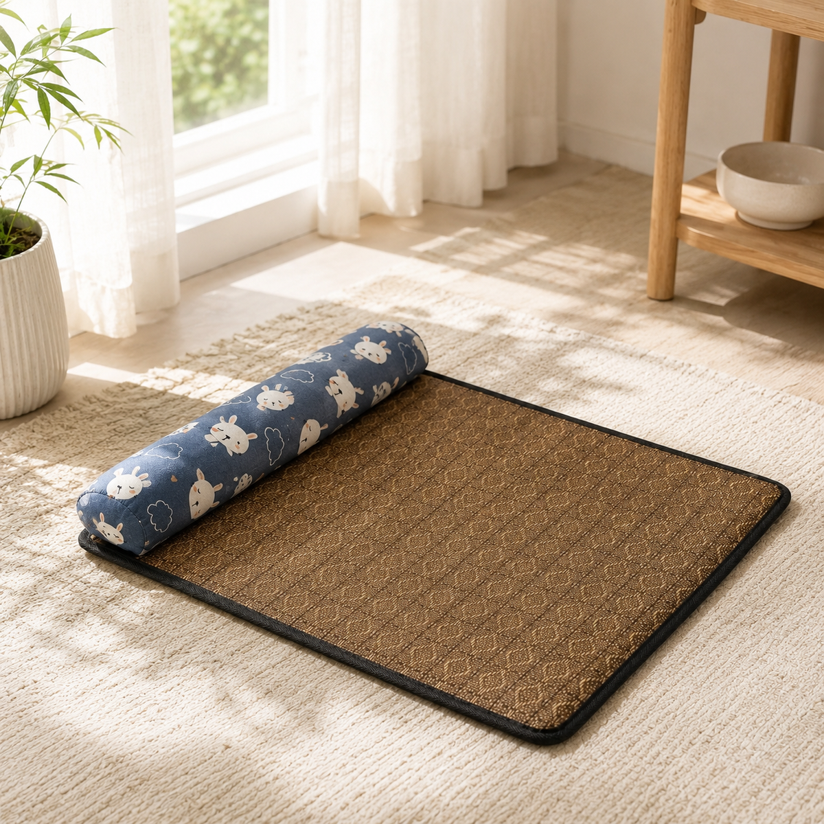 Nordspur | Coolweave Geflochtene Rattan-Kühlmatte mit Kissen