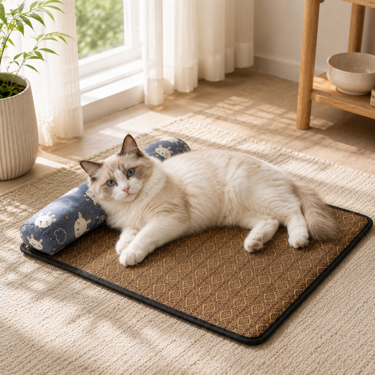 Nordspur | Coolweave Geflochtene Rattan-Kühlmatte mit Kissen