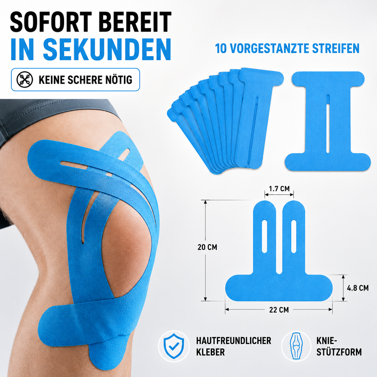 Nordspur | Flexitape Elastisches Atmungsaktives Kinesiology-Knie-Tape