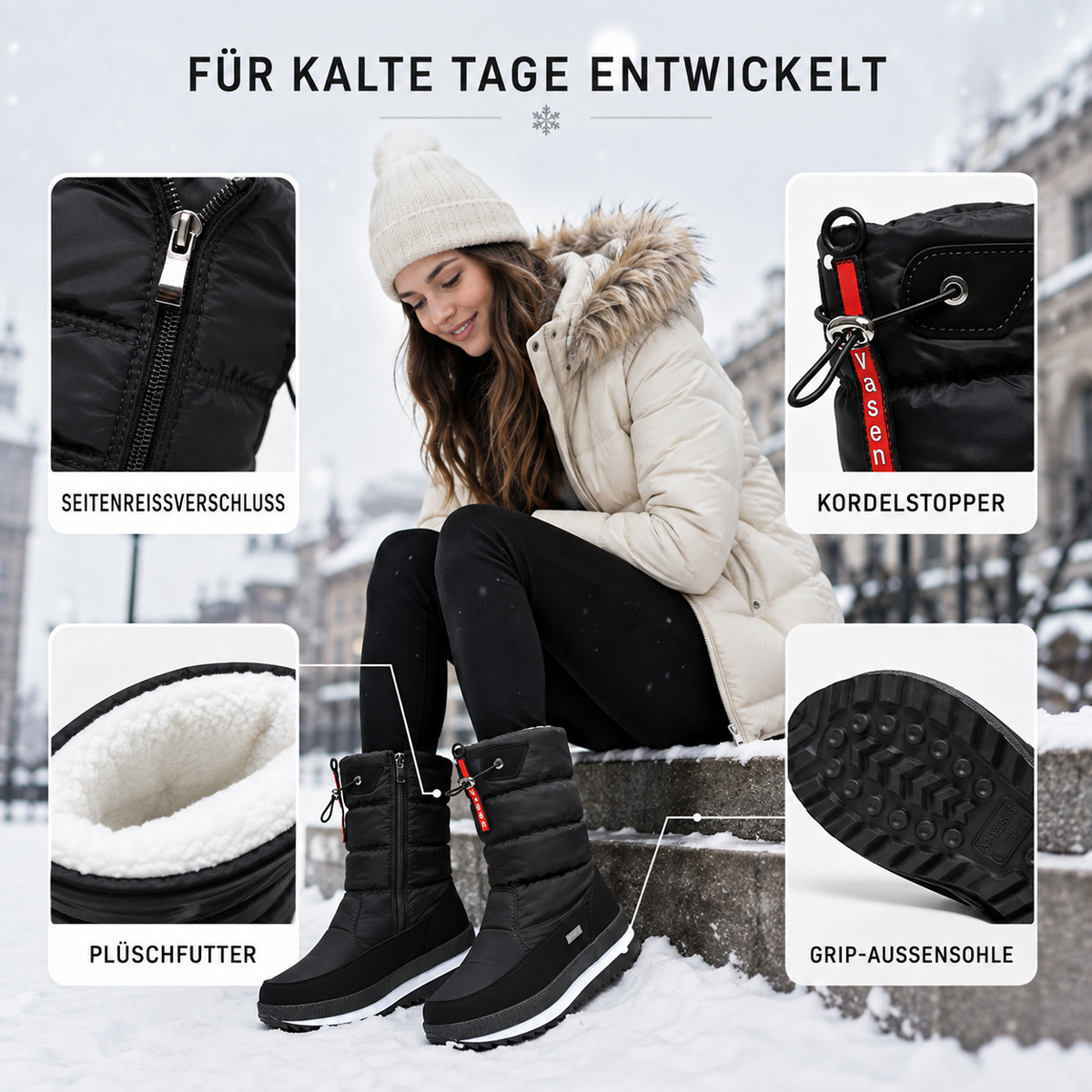 Nordspur | Frozelle Mittelhoch Isolierte Winterstiefel