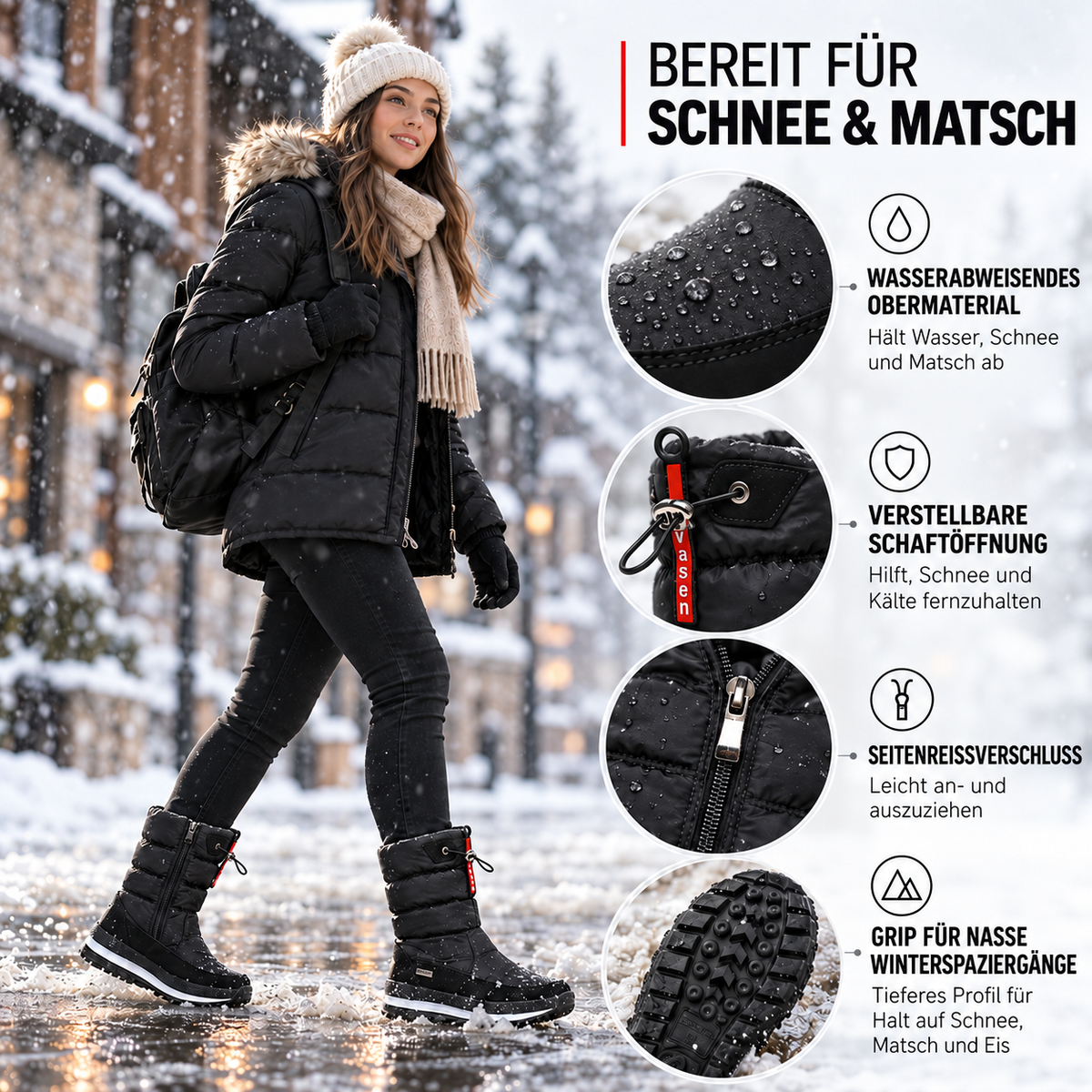 Nordspur | Frozelle Mittelhoch Isolierte Winterstiefel