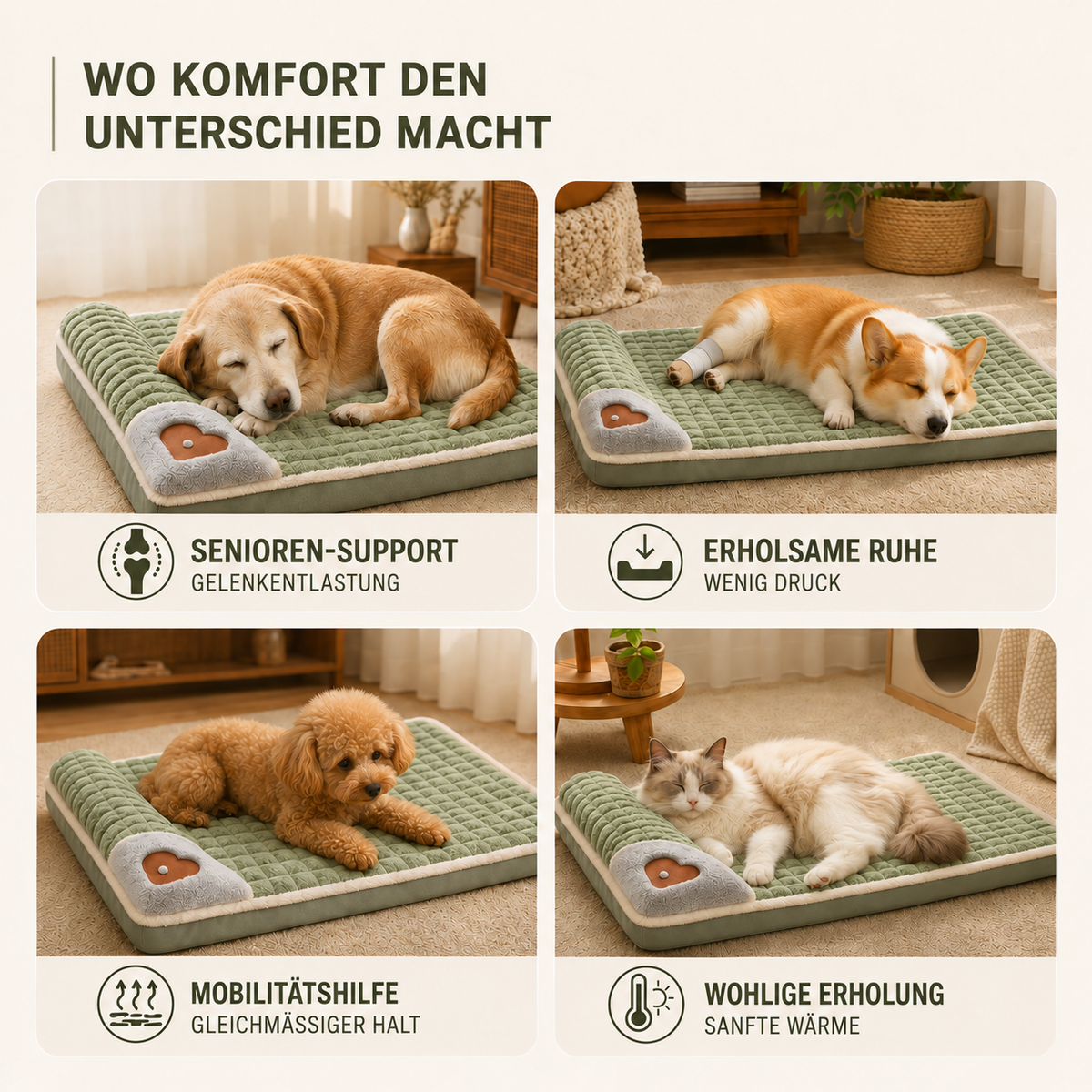 Nordspur | Pawselle Orthopädisches Gedächtnisschaum-Haustierbett