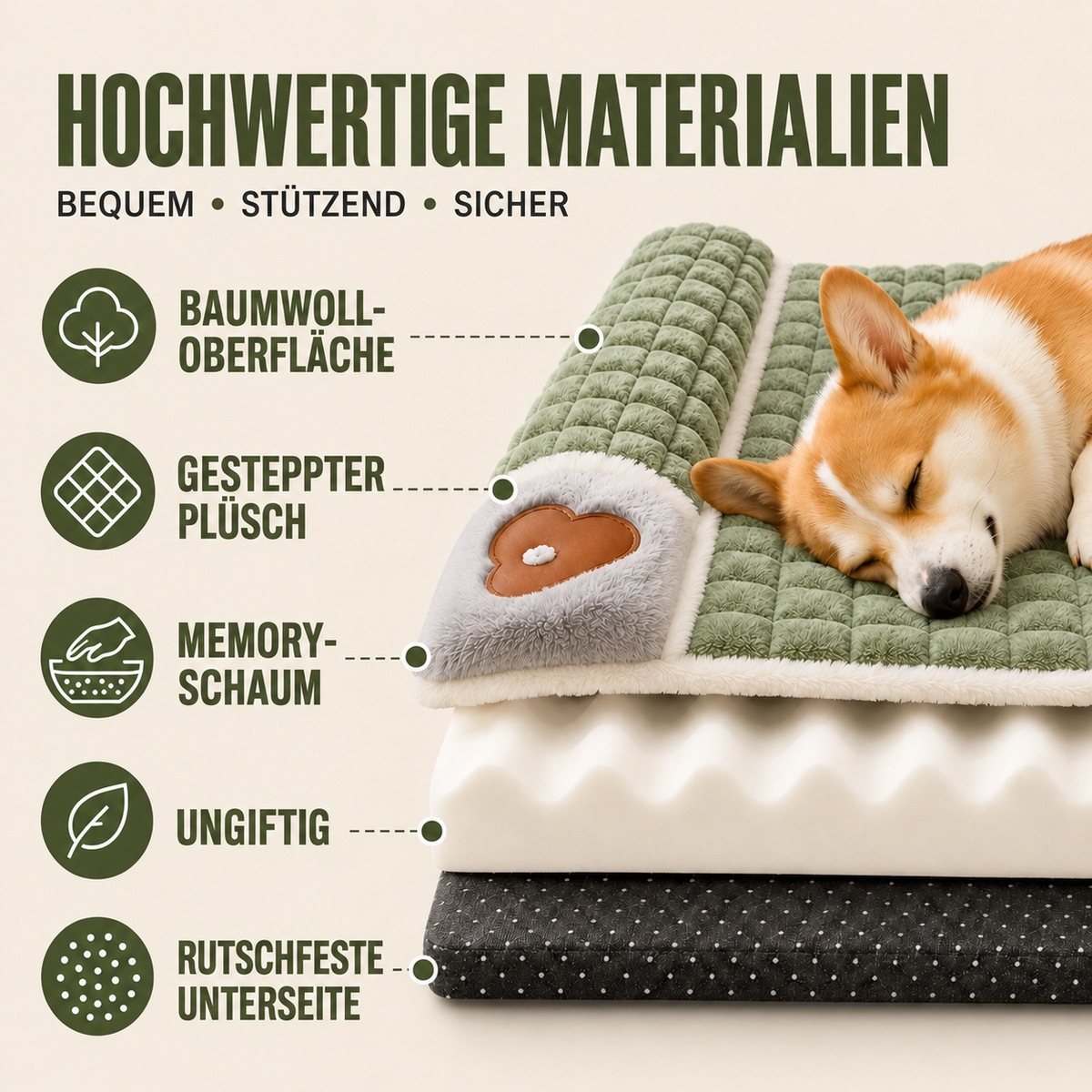 Nordspur | Pawselle Orthopädisches Gedächtnisschaum-Haustierbett