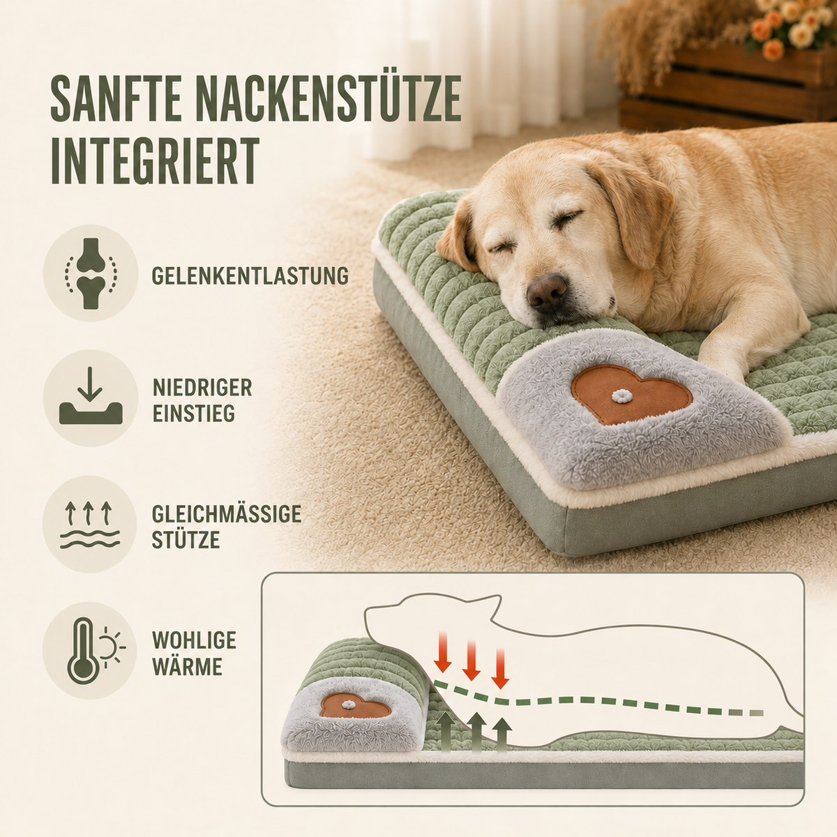 Nordspur | Pawselle Orthopädisches Gedächtnisschaum-Haustierbett