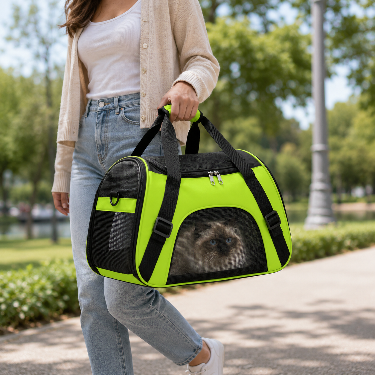 Nordspur | Petluxe Faltbare Mesh-Transporttasche für Haustiere