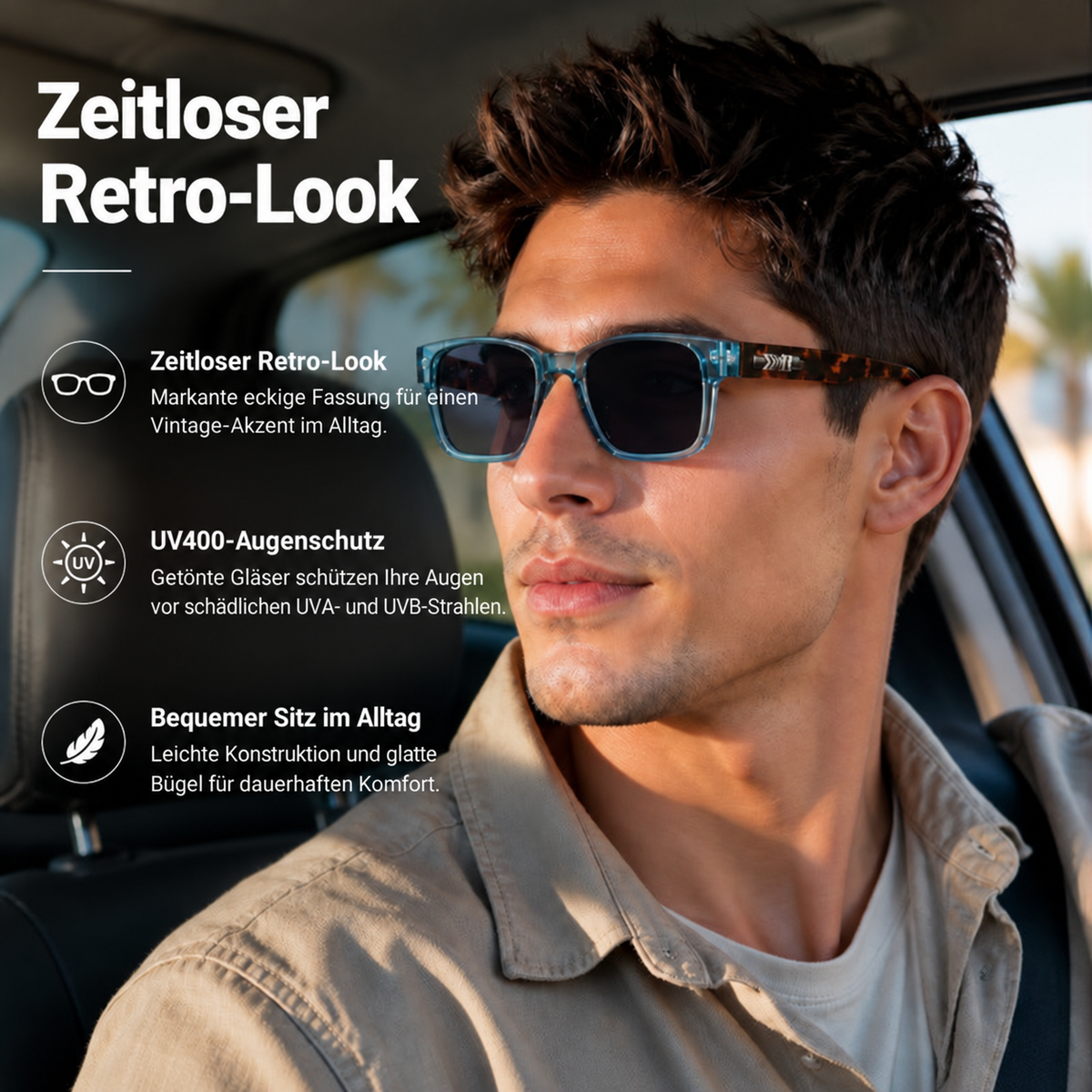 Nordspur | Retro Bold Square Sonnenbrille