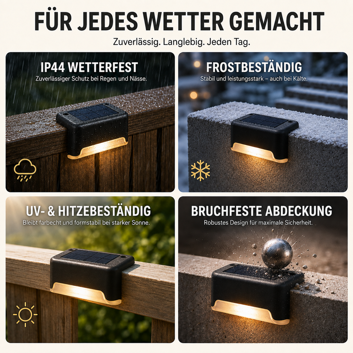 Nordspur | Soluxe Solar-betriebene Outdoor-Stufenleuchte