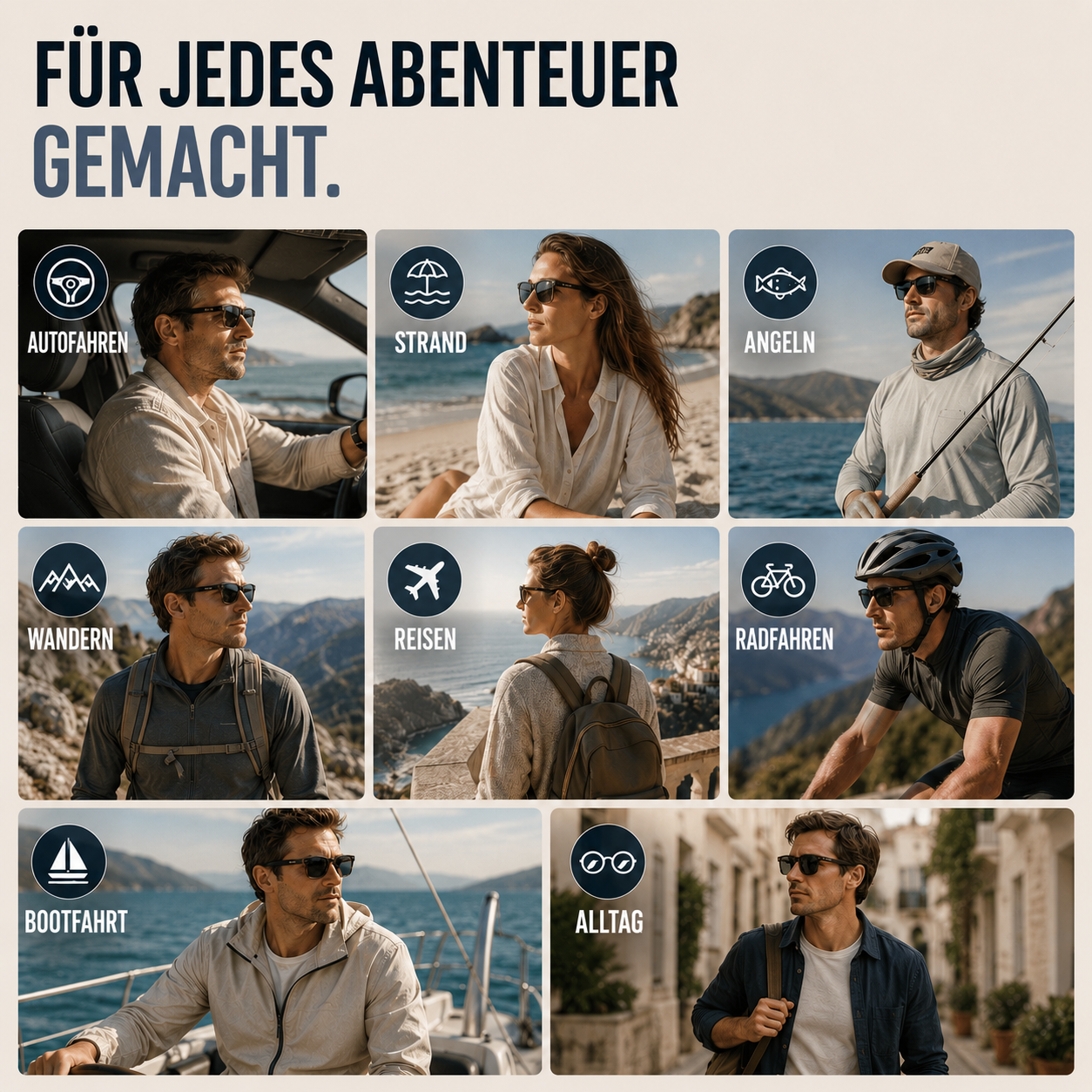 Nordspur | Squarex Eckige polarisierte Sonnenbrille