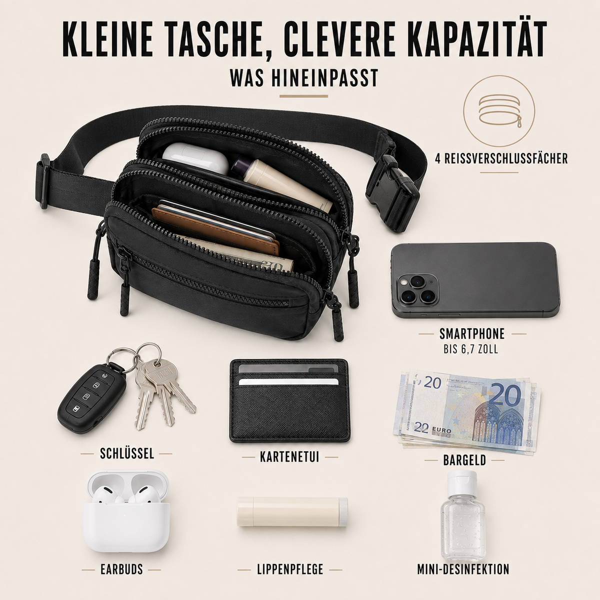 Nordspur | Strapwell Leichte Nylon-Gürteltasche