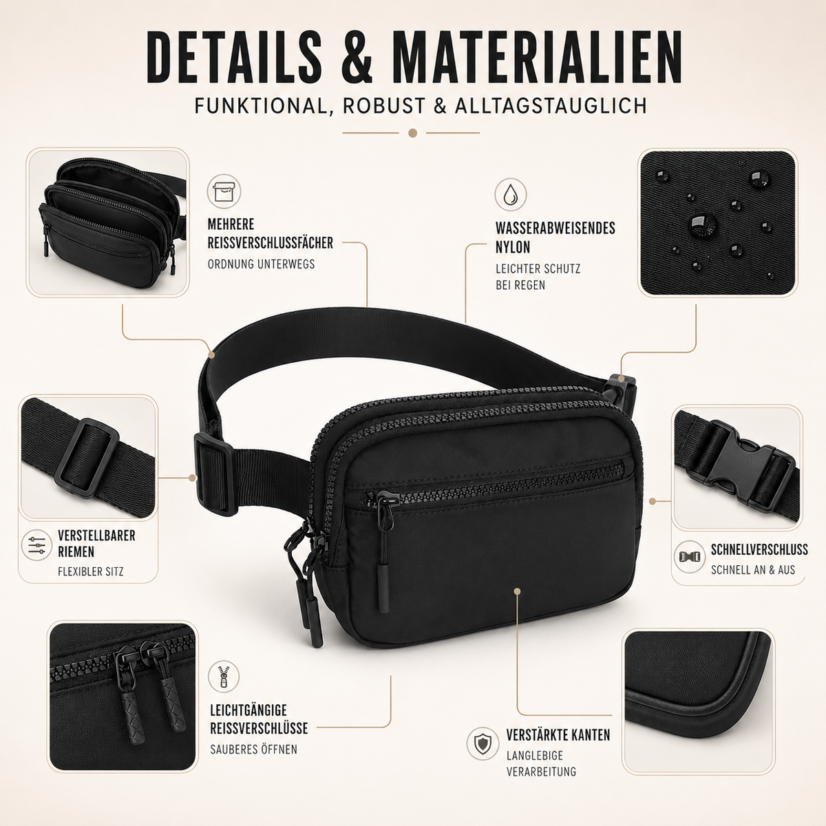 Nordspur | Strapwell Leichte Nylon-Gürteltasche