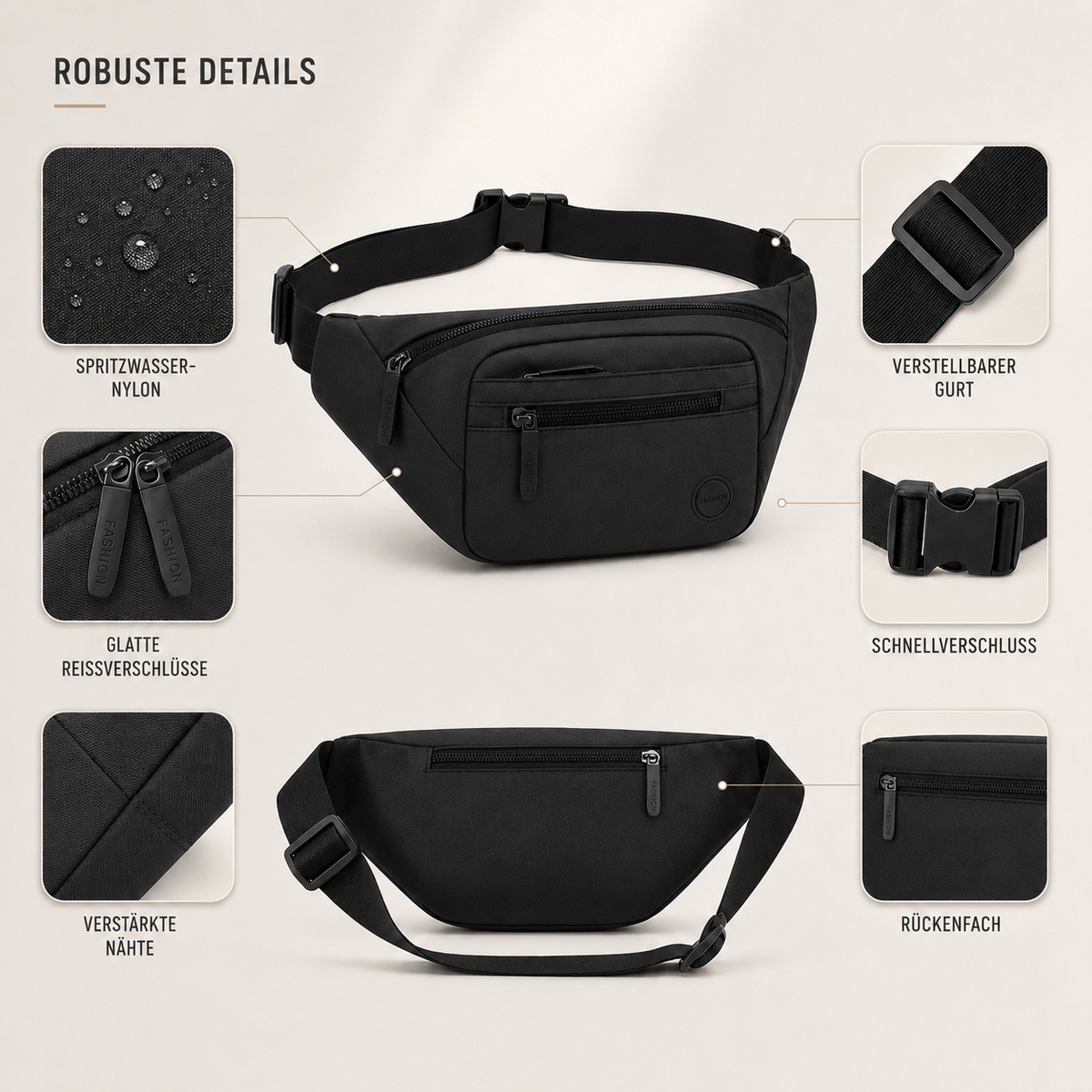 Nordspur | Vaylon Wasserdichte Nylon-Gürteltasche