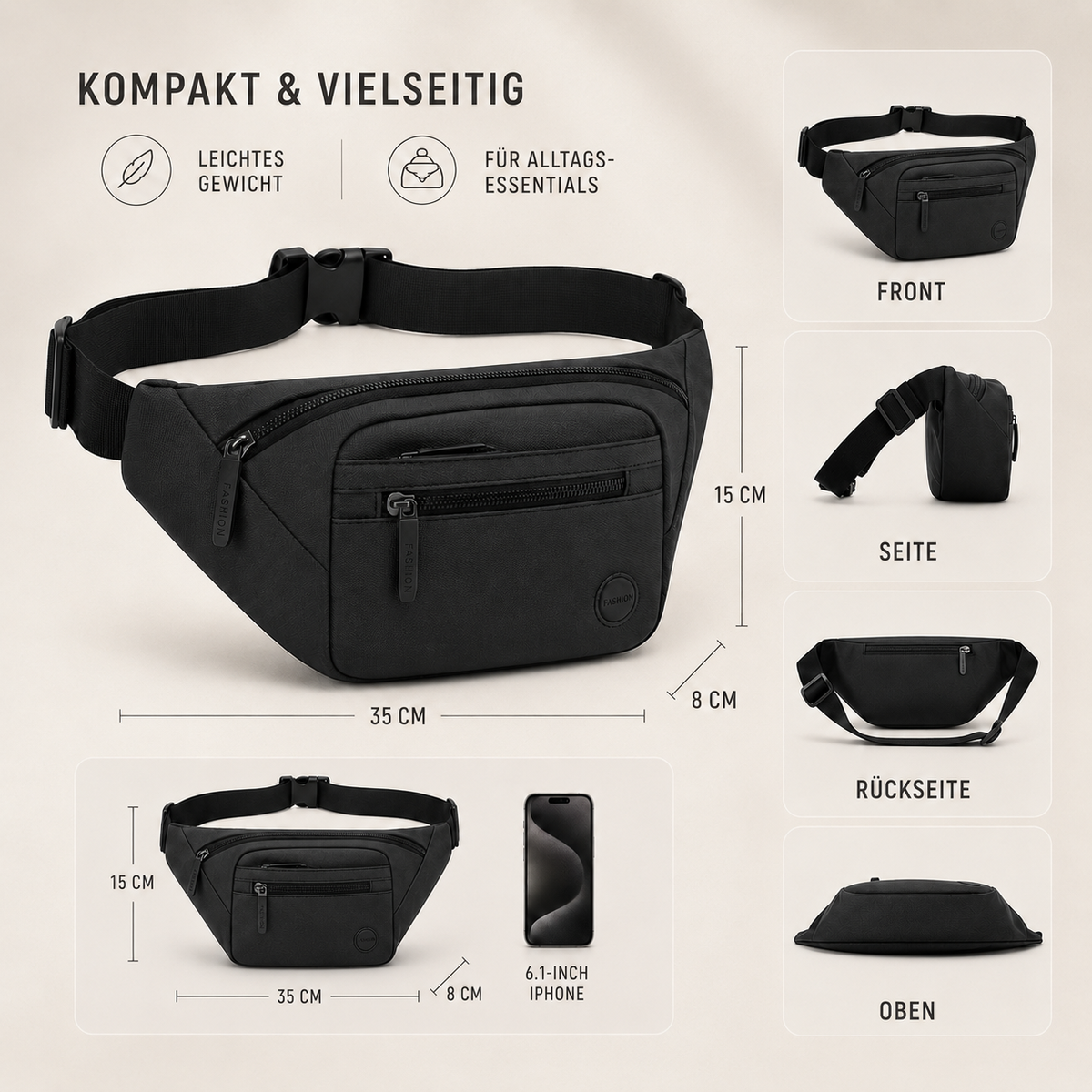 Nordspur | Vaylon Wasserdichte Nylon-Gürteltasche