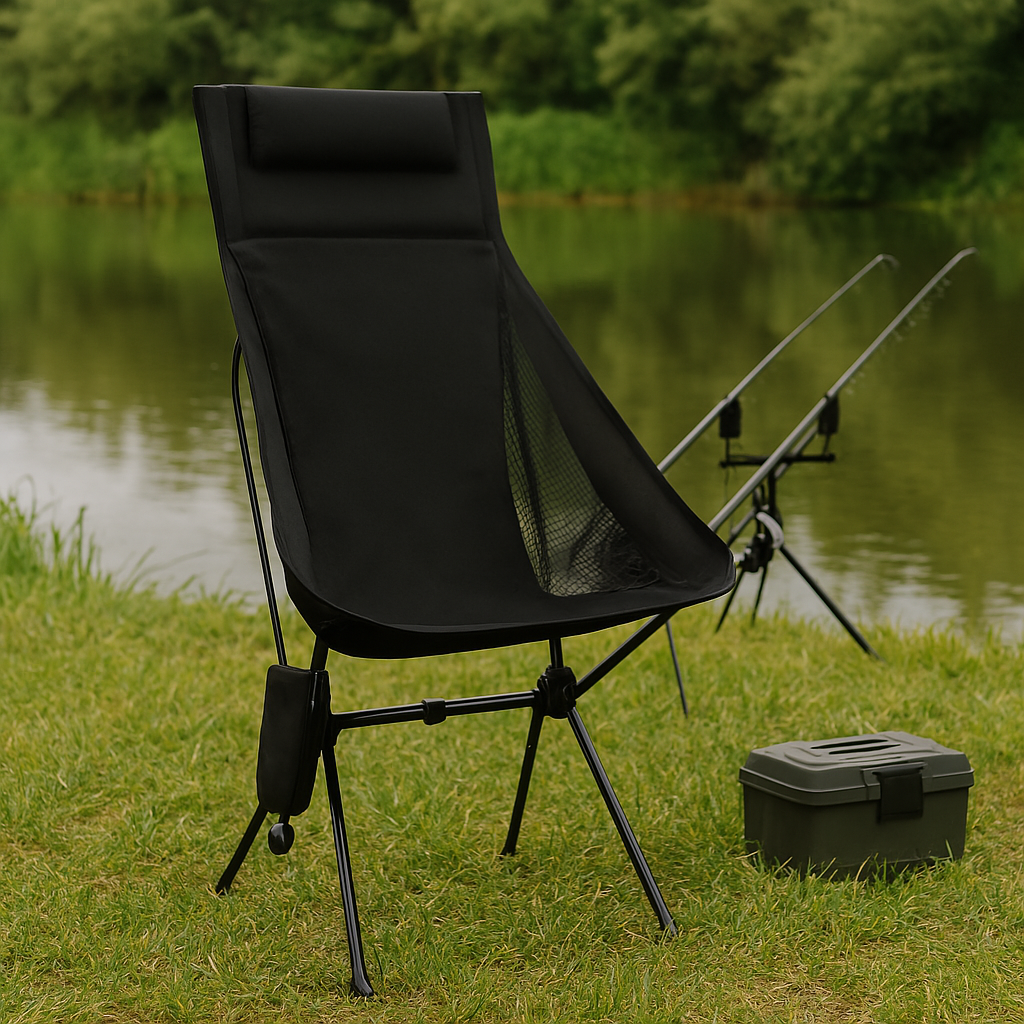 Faltstuhl mit Kopfstütze & Aluminiumrahmen – CampNest Chair