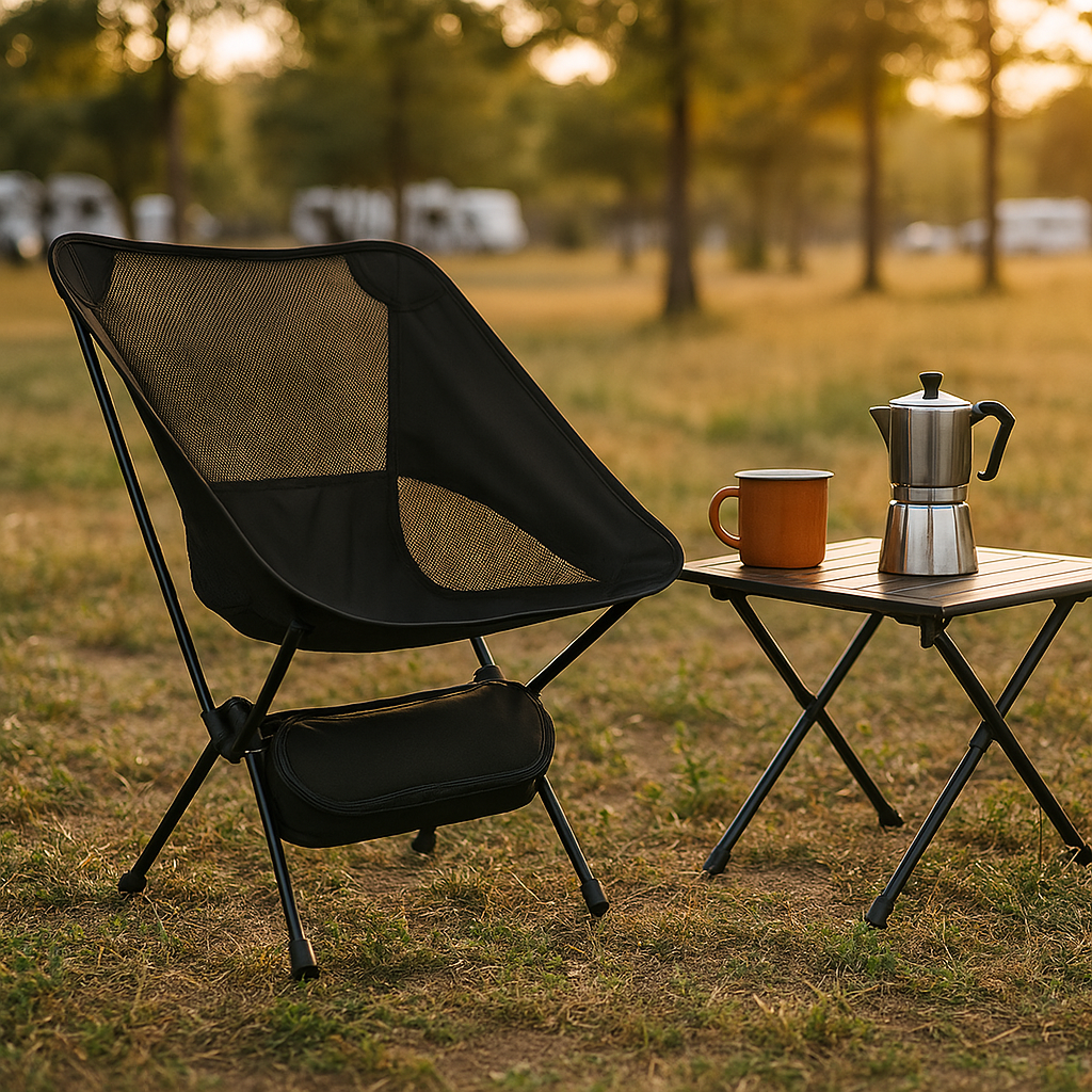 Faltstuhl mit Rückenlehne & hoher Tragkraft – LeichtSitz Pro