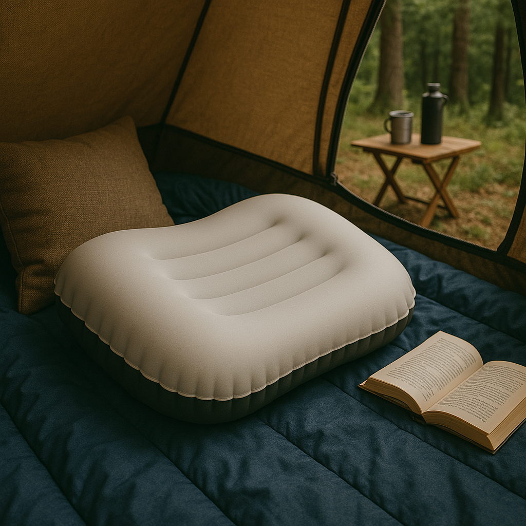 Outdoor-Schlafkissen kompakt mit Luftventil – RuheKern Air