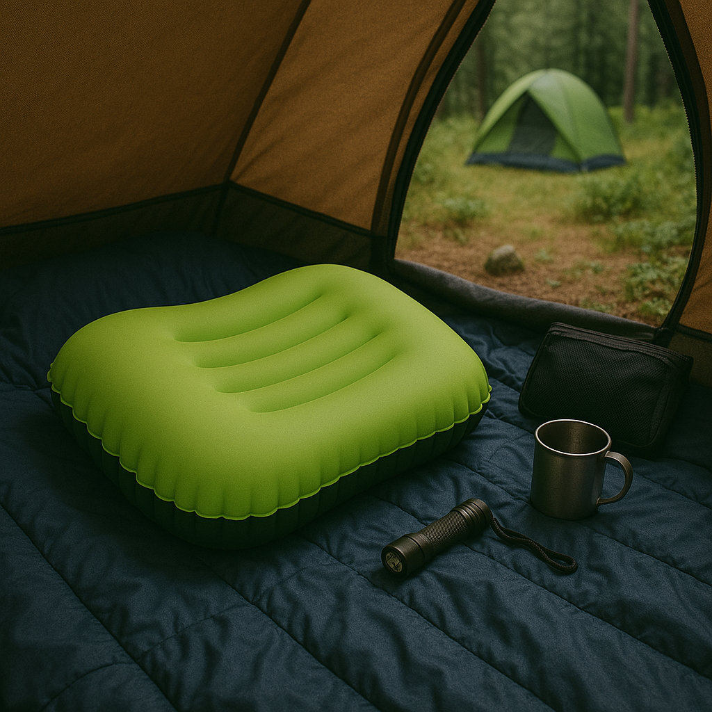 Outdoor-Schlafkissen kompakt mit Luftventil – RuheKern Air