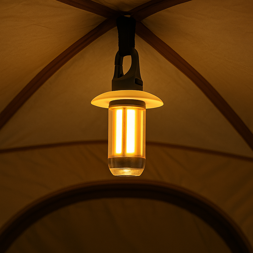 Campinglampe superhell mit Akku & Haken – LichtZip 5