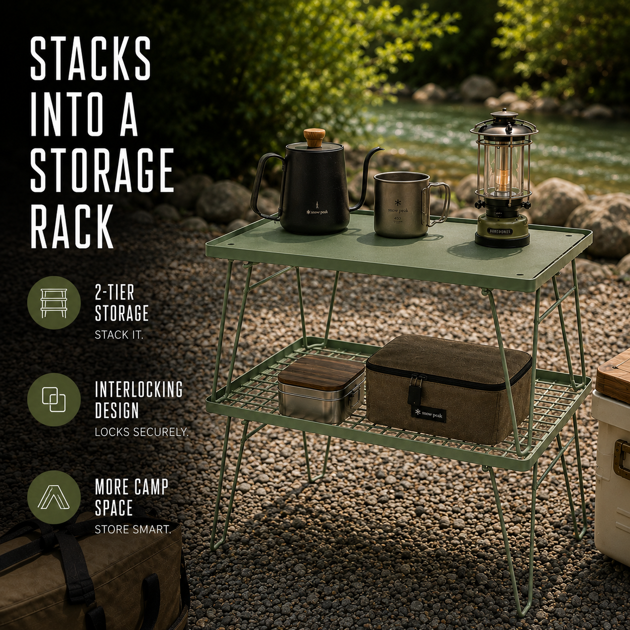 Nordspur | Stackly Klappbarer Stapelbarer Outdoor-Campingtisch