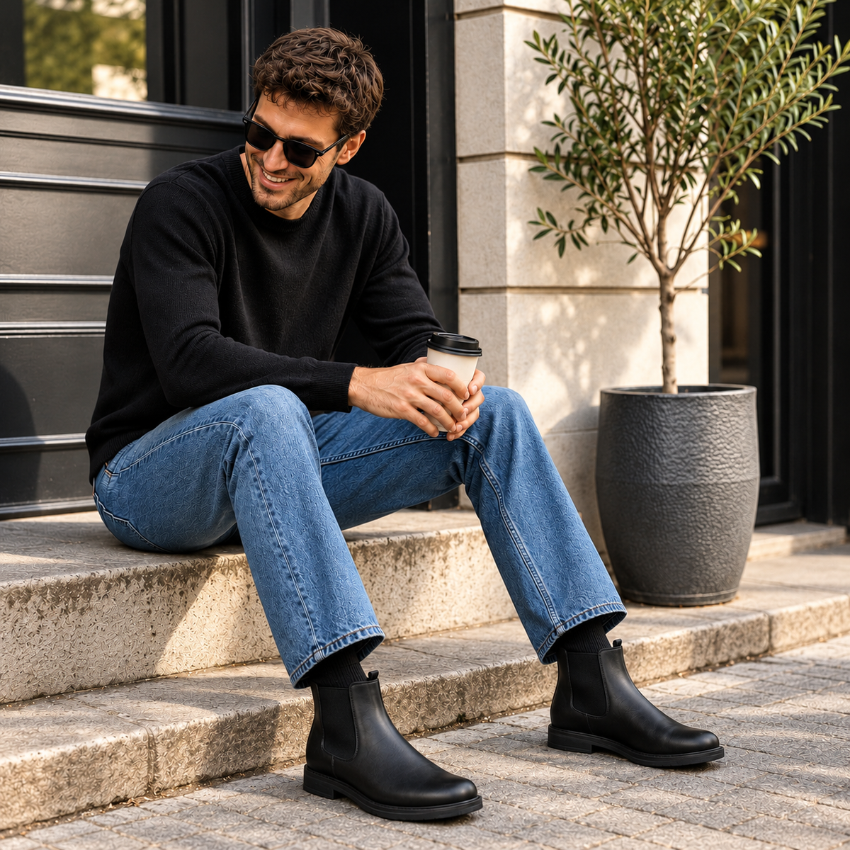 Komfortable Walking-Schuhe im Chelsea-Design – Bequeme Slip-On Boots für Herren