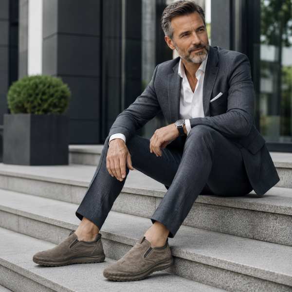 Sehr leichte Herrenschuhe mit rutschfester Sohle